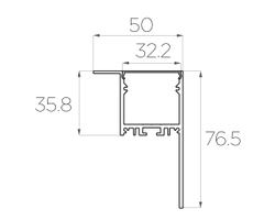 Профиль накладной алюминиевый LC-NKU-7650-2 Anod