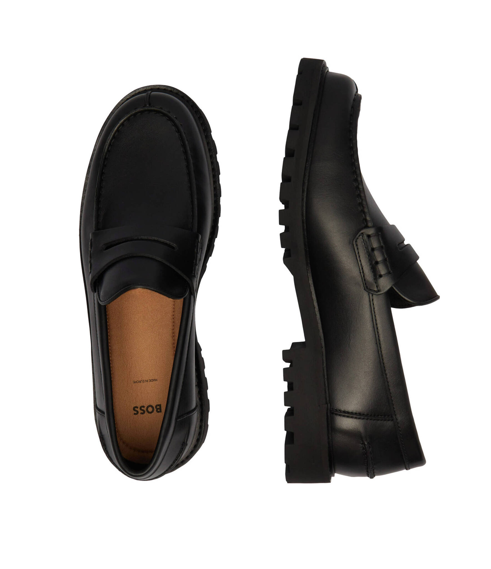 Кожаные мокасины richayl mocc BOSS BLACK - черный(50523092)