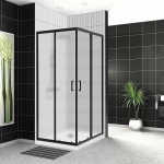 Душевой уголок BelBagno UNO-195-A-2-90-P-NERO 90х90 стекло текстурное/профиль хром
