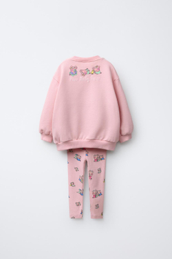 ZARA КОМПЛЕКТ: ТОЛСТОВКА И ЛЕГГИНСЫ PEPPA PIG ™, РОЗОВЫЙ