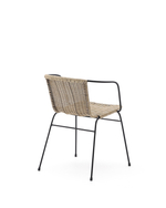 Уличный стул Eltiera из искусственного ротанга с черной стальной рамой