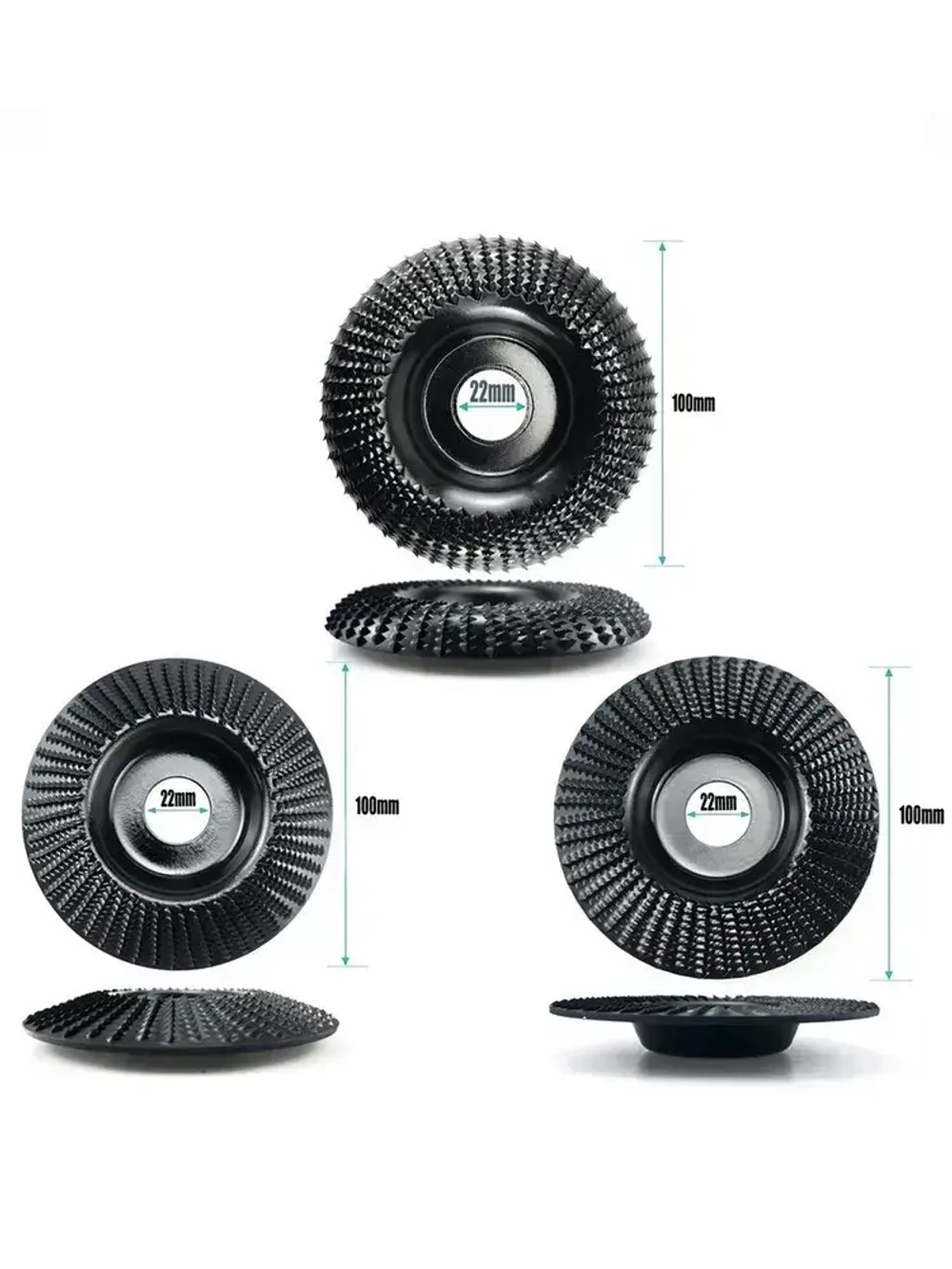 Набор из 3 дисков для резьбы по дереву, угловая шлифовальная машина 100мм, шлифовальный круг для резки дерева