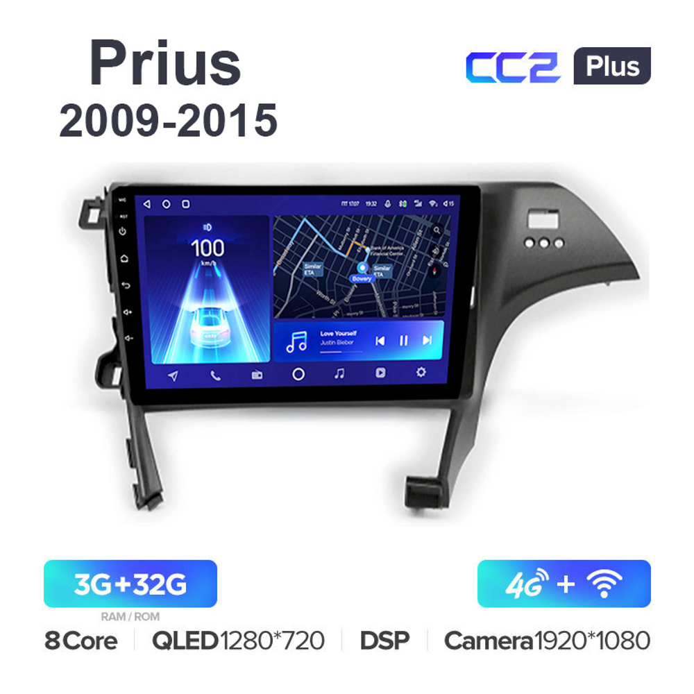 Teyes CC2 Plus 10,2"для Toyota Prius  2009-2015 (прав)