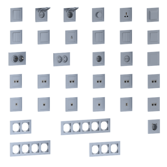Рамка 2-я,  Wave сталь,  серия A07