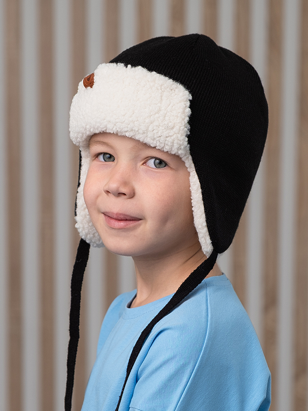 Шапка зимняя вязаная (Черный) ТОКИ
