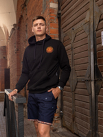 Худи Варгградъ мужская чёрная лого «Солнце за нас» без начеса