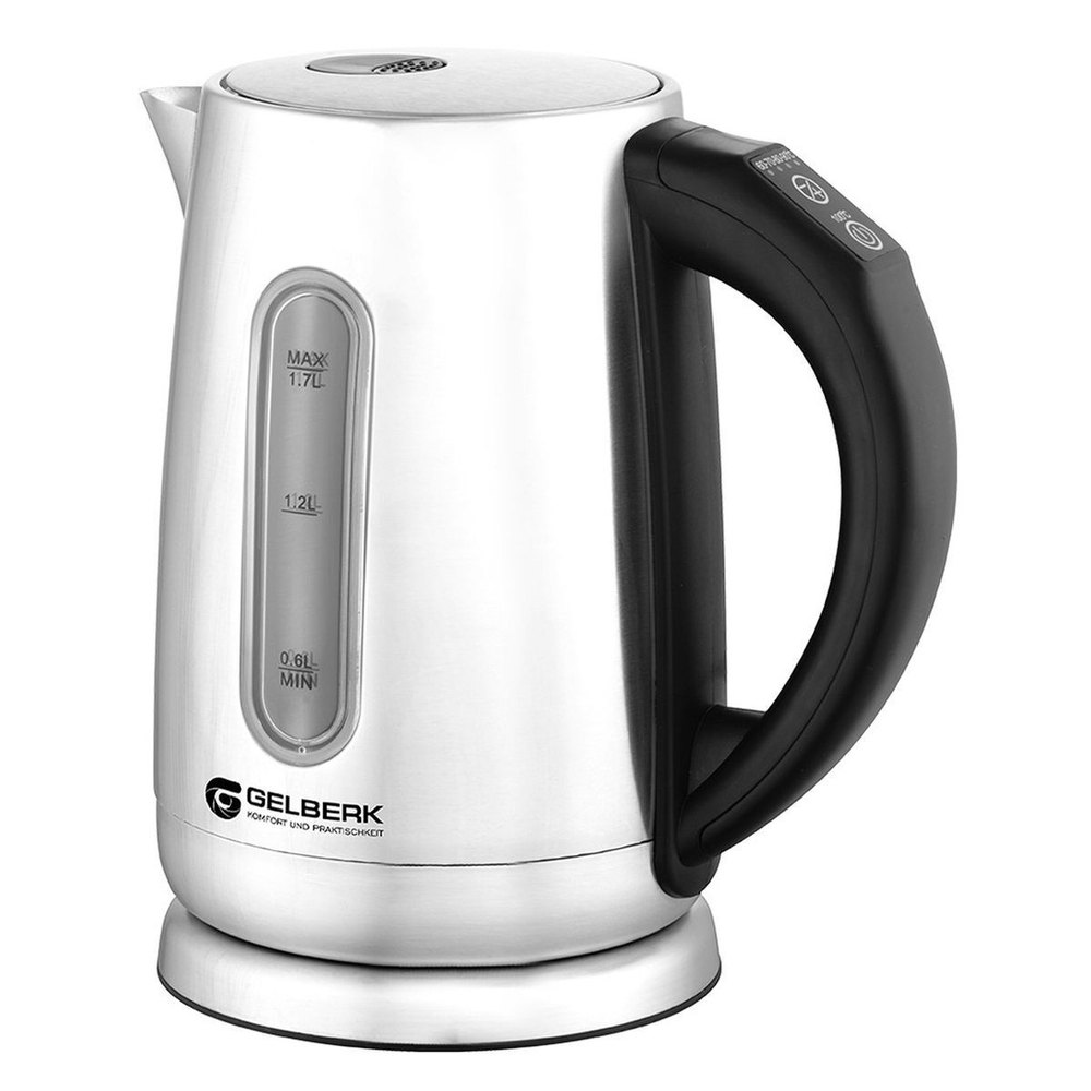 Чайник электрический Gelberk, GL-406, 1.7 л, 2200 Вт, ск нагр элем, металл