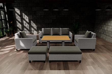 Комплект плетеной мебели MOKKA BELLA малый, серый