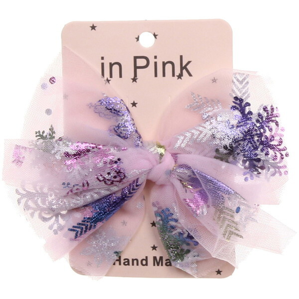 Резинка для волос 1шт «Pomp - Айви», микс 4 цвета( белый, пудровый, светло-голуб., светло-фиолет.), 12*9 см