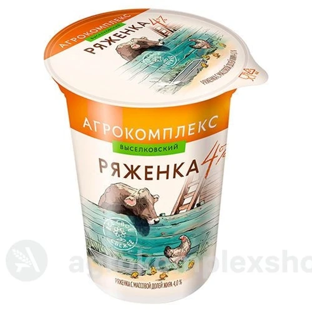 Ряженка 4% "Агрокомплекс" 300гр стакан