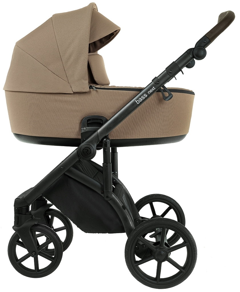 Детская коляска Roan Bass Next 2.0 3 в 1 с автокреслом Tutis Elo Lux EduSky Black BSN/42/2 Mocha Mousse/Black/руч.Cappuccino