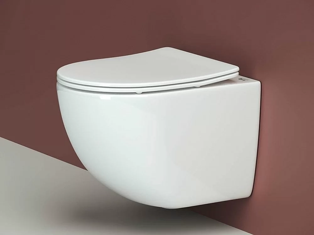 Унитаз подвесной Ceramica Nova Forma Rimless CN3009_1001CH безободковый, с крышкой микролифт, с инсталляцией и кнопкой хром