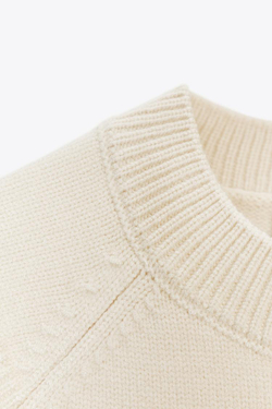 ZARA ТОП ИЗ ТРИКОТАЖА БЕЗ РУКАВОВ, ЭКРЮ