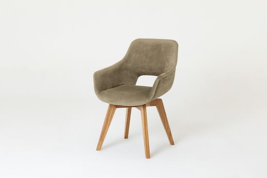 Кресло Боско поворотное (светлый дуб/ткань 1-100/confetti olive)