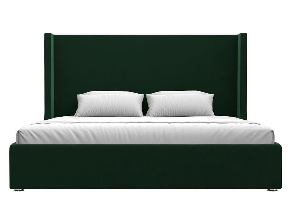 Кровать интерьерная Ларго 200, Зеленый, Велюр, 120746
