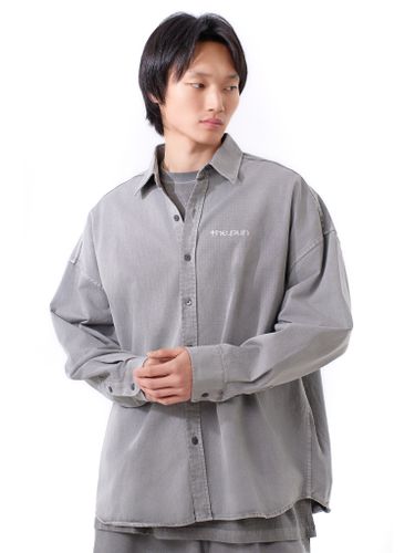 Плотная хлопковая рубашка The Puh серого цвета