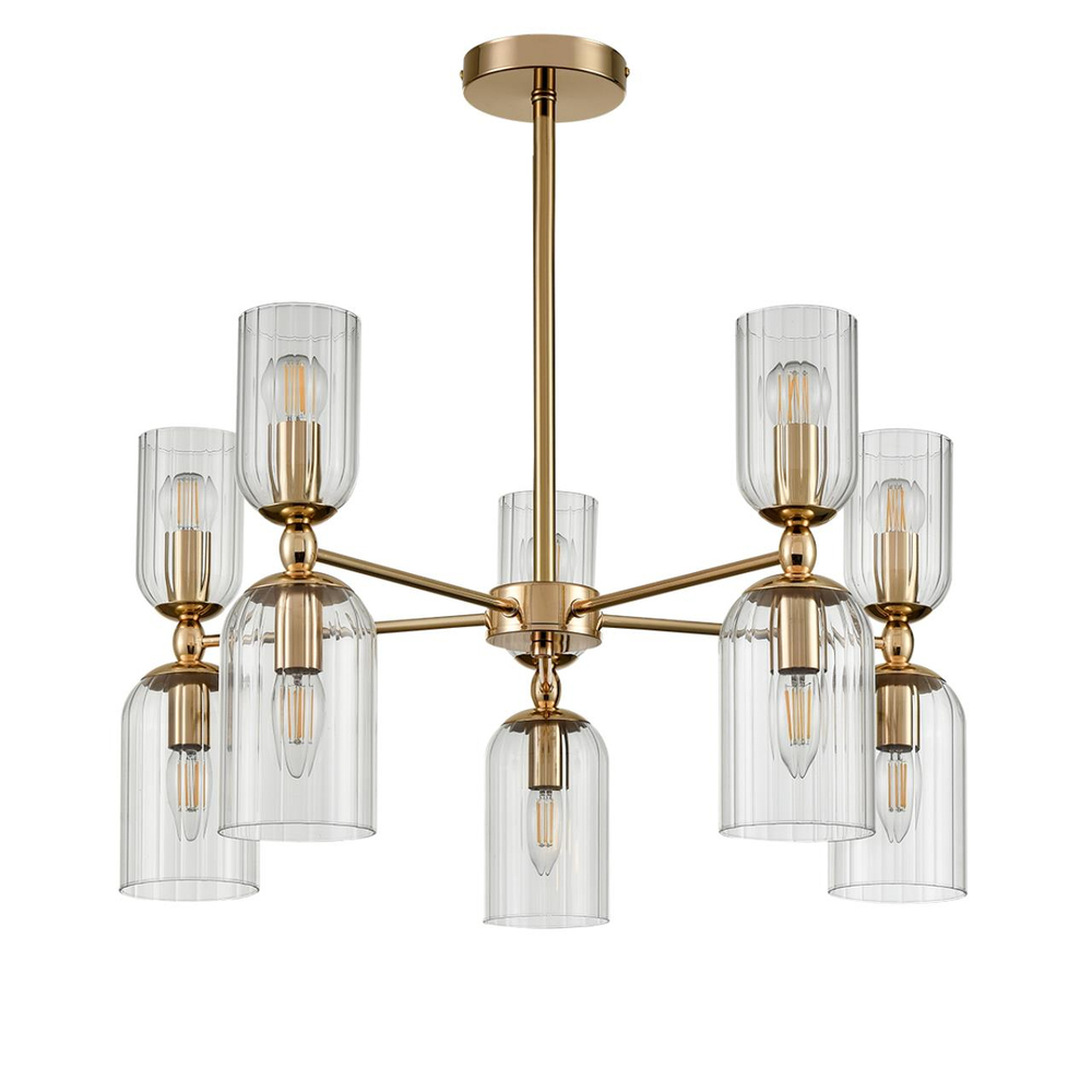 6586/10 MODERNI LN26 132 золото/прозрачный, металл/стекло Люстра подвесная E14 10*40W 220V KASSIA