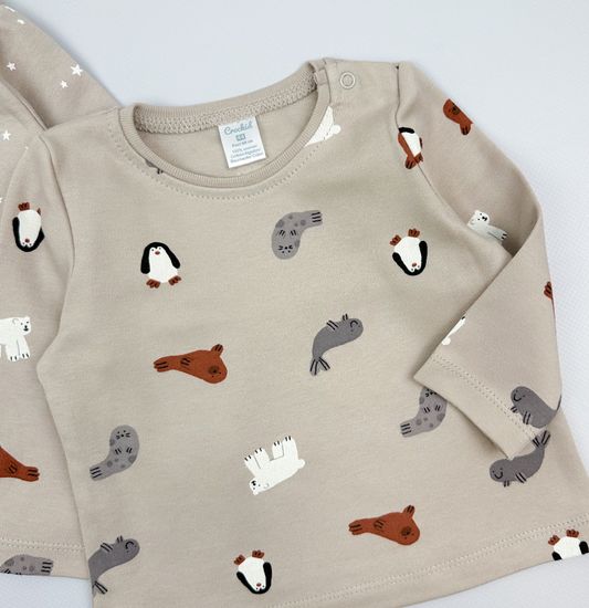 Комплект лонгсливов хлопковых, Зверята/Свет звезд