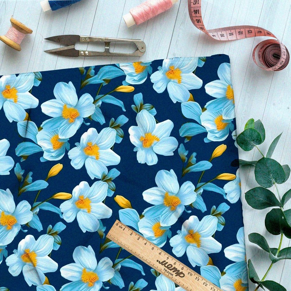 Ткань премиум габардин мелодичные штрихи природы