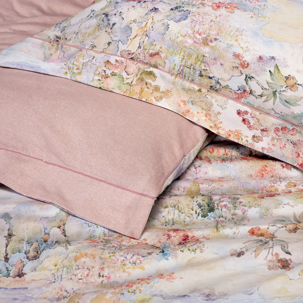 КПБ евро "Краски акварели" (хлопок) под:200х230см, пр:245х250, нав:48х74см (2шт)