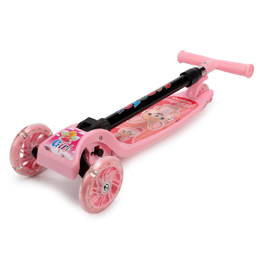 Кикборд эконом самокат детский 3 х колесный, со светом