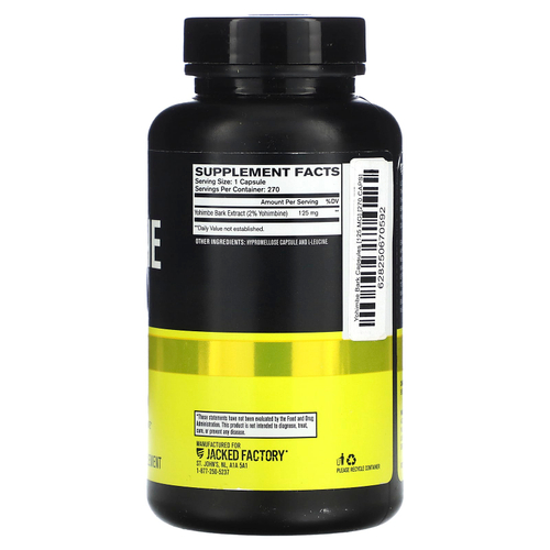 Jacked Factory, Essential Series, йохимбин, 270 растительных капсул (125 мг в 1 капсуле)