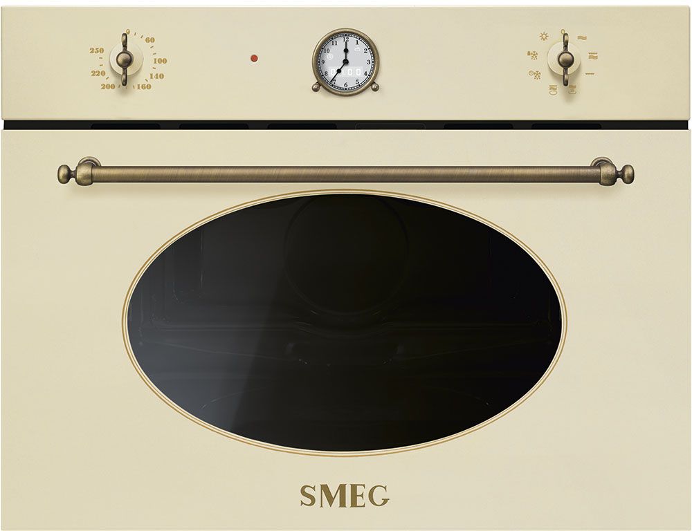 Smeg Coloniale Микроволновая печь, 60 см, высота 45 см, 5 функций, кремовый, фурнитура латунная