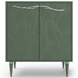 Комод Арт Колор leaves Классик Сильвер с 2 полками Зеленый нефрит