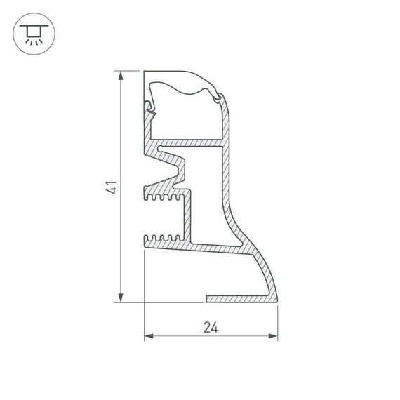 Профиль Arlight ARH-PLINTUS-2000 ANOD 026604