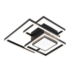 Потолочный светодиодный светильник 143Вт, 10416Лм, 3000-6500К, Ra>80,  плавная регулировка мощности, изменение цветовой температуры, ночник,  металл/акрил, черный