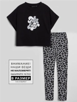 Костюм для девочки осенний футболка и леггинсы