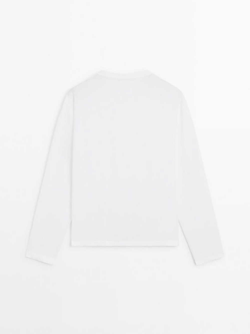 Massimo Dutti Лонгслив из 100% хлопка, белый