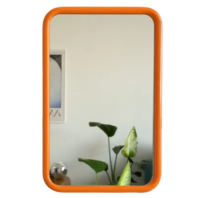 Зеркало на металлической раме 50х80 см, оранжевое