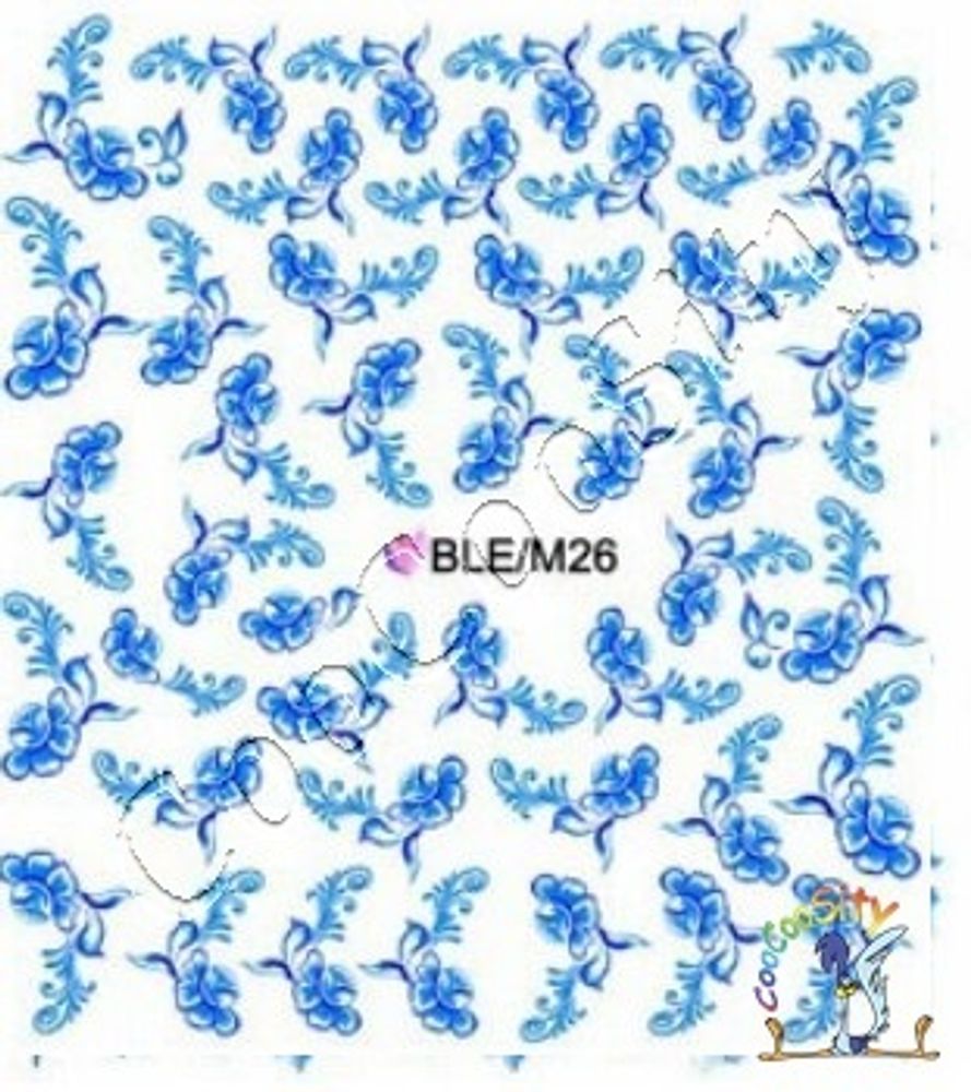 Слайдер-дизайн для ногтей Цветы BLE-M26
