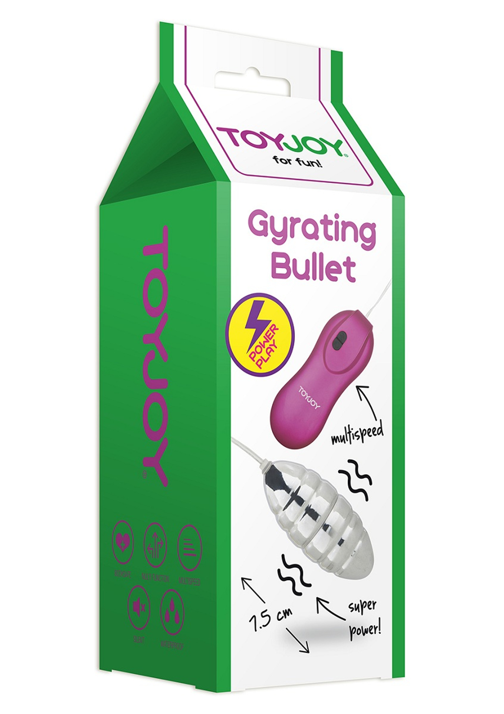 Вибропуля GYRATING BULLET с розовым пультом - 7,5 см. (Цвет: серебро)