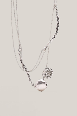 Massimo Dutti Универсальное длинное колье - Limited Edition, серебряный