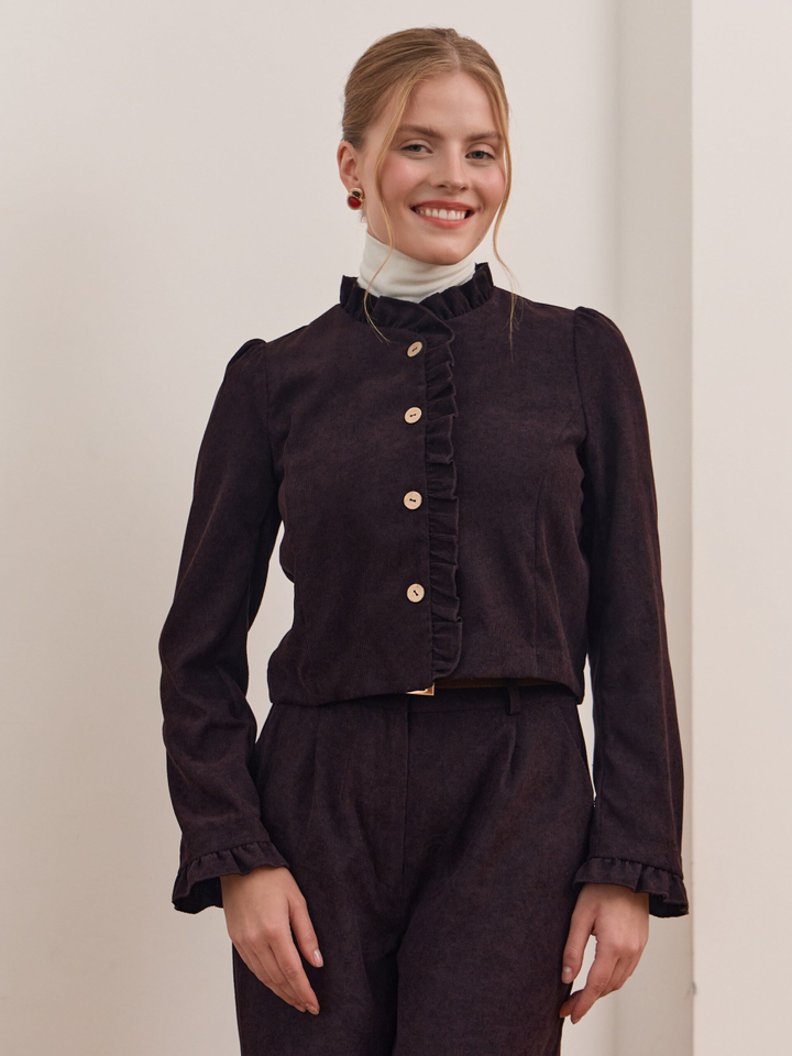 Жакет вельвет укороченный