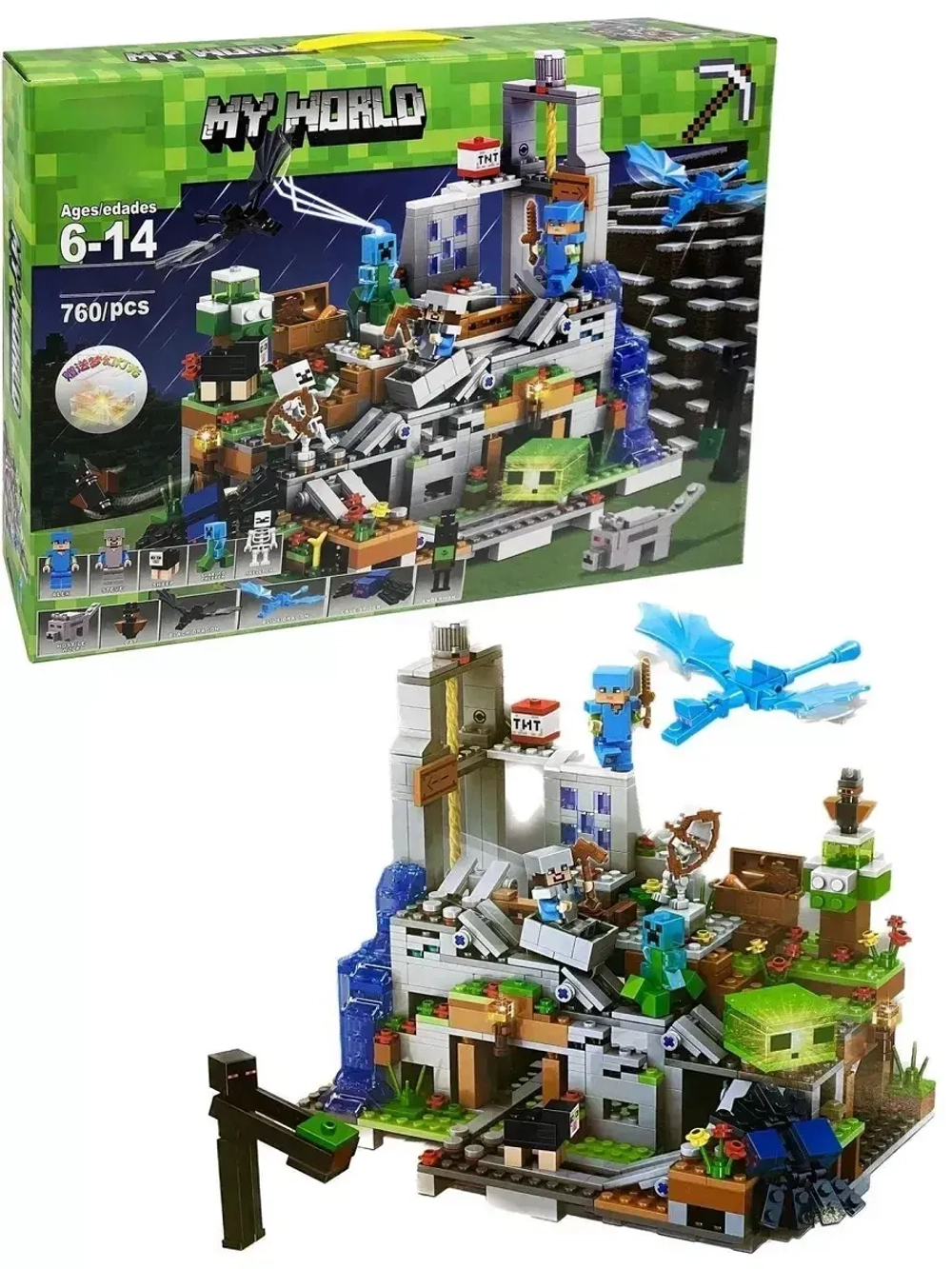 Конструктор Майнкрафт Горная пещера 760 деталей