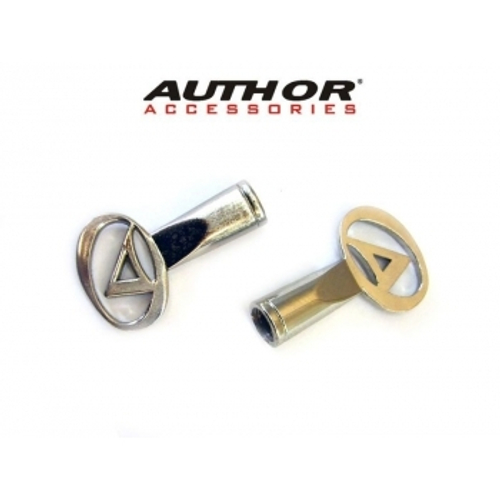Колпачки для ниппеля спортивный алюминий с логотипом (2 шт. на блистере) серебро AUTHOR