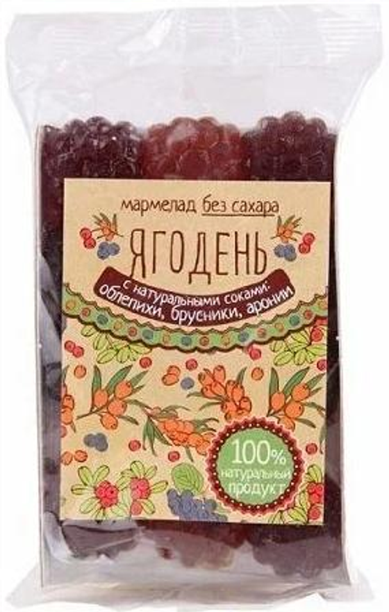 Мармелад "Ягодень" ассорти: облепиха, брусника, арония 165г