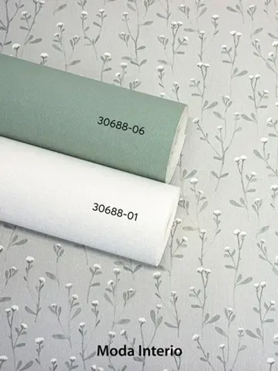Обои флизелиновые, веточка на зеленом фоне, метровые, для спальни, Tenero (Moda interio, арт.32688-56)