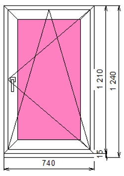 Пластиковое окно 1210 х 740 ТермА Эко
