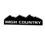 Накладки/наклейки High Country объемные ("Горная страна" 12,5х3,5см). Черный матовый с белой надписью