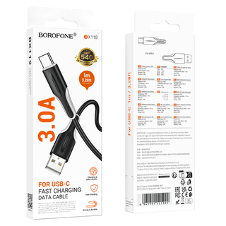 Кабель USB - TypeC BOROFONE BX119 (черный) 1м