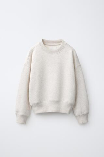 ZARA ОДНОТОННАЯ ТОЛСТОВКА, ПЕСОЧНЫЙ МЕЛАНЖ