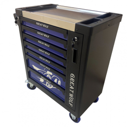 Инструментальная тележка GW-8ST BLUE Great Wolf (8 ящиков, центральный замок, колеса с блокировкой, усиленная)