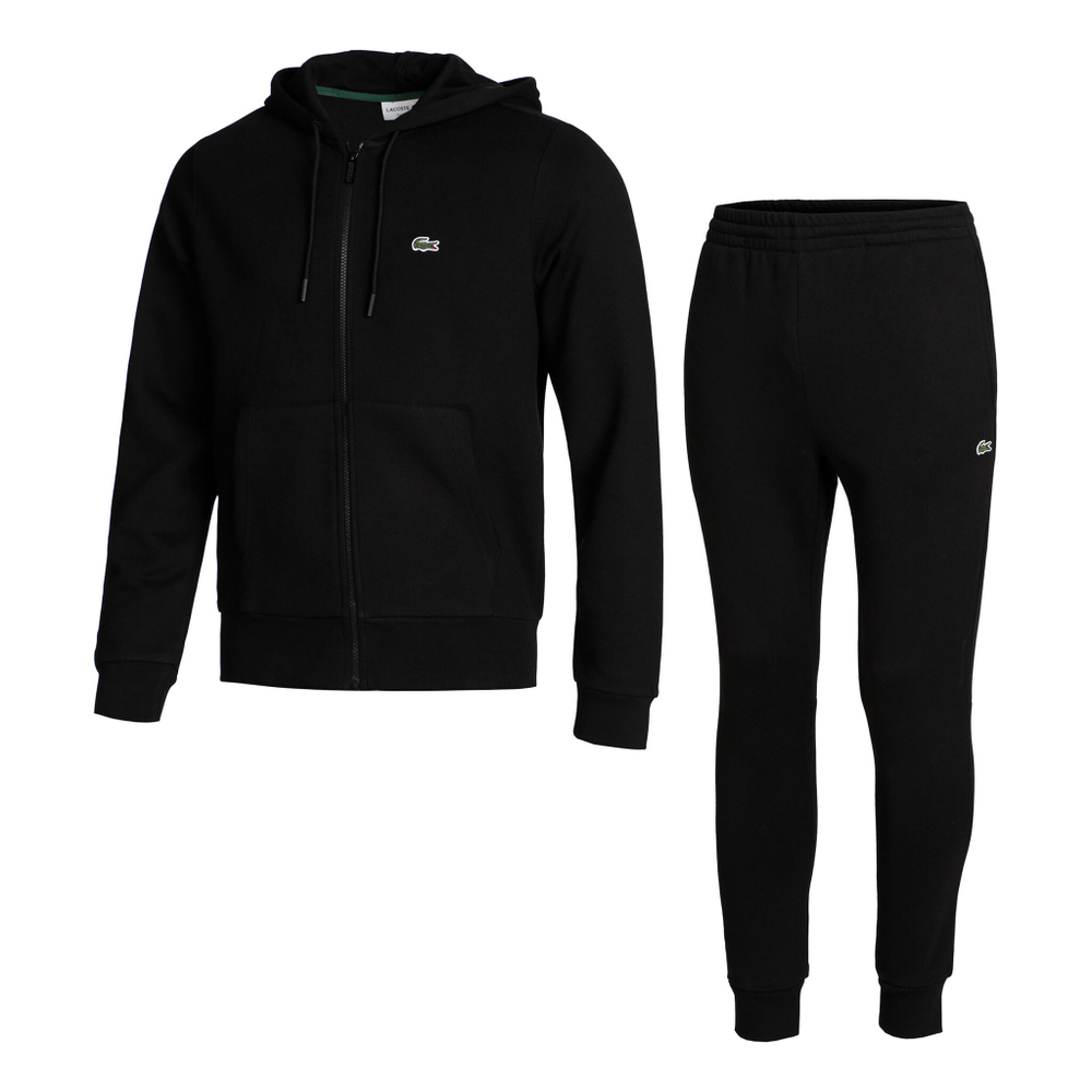 Мужские теннисные Костюмы Lacoste Core Solid Tracksuit Men - Black