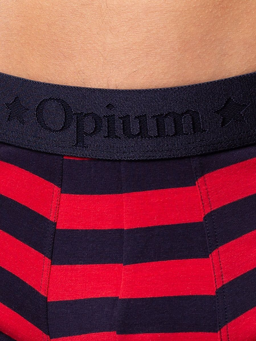 Мужские боксеры из мягкого хлопкового трикотажа в полоску (Размер: XXXL) (Цвет: синий с красным)