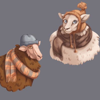 Овечки 2 (Фон сине-фиолет)