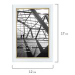 Рамка 10х15 см небьющаяся, багет 14,6 мм, пластик, BRAUBERG "Original Line", белая/золото, 391235